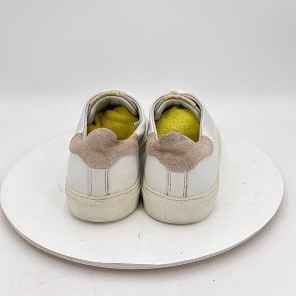 Axel Arigato Women Size 8.5 White Leather Cream Suede Low Lace Up Casual Shoes - Picture 6 of 13